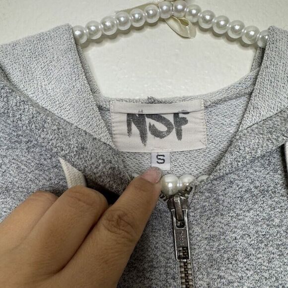 NSF Small Hoody Full Zip Sweatshirt Hidden USA Made Terry Cloth Relax Lounge - Picture 6 of 11